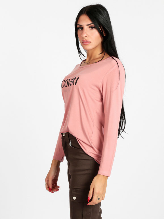 T-shirt femme avec strass et paillettes