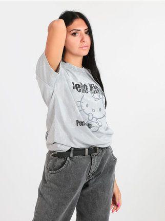 T-shirt femme en coton avec imprimé