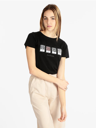 T-shirt femme manches courtes avec imprimés