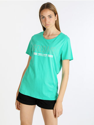 T-shirt femme manches courtes avec inscription