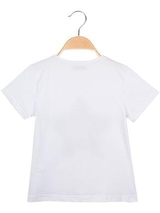 T-shirt in cotone con stampa e strass