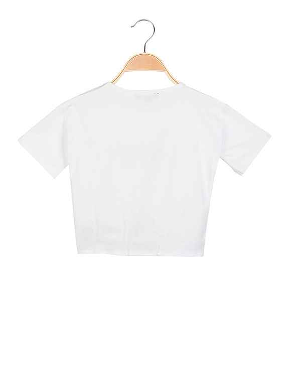 T-shirt manica corta da bambina con nodo