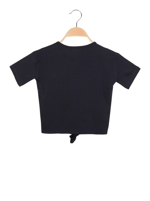 T-shirt manica corta da bambina con nodo