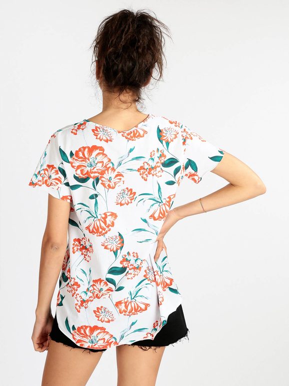 T-shirt manica corta donna a fiori
