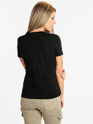 T-shirt manica corta donna con glitter