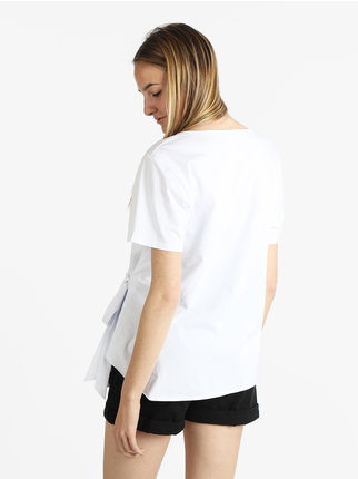 T-shirt manica corta donna con nodo
