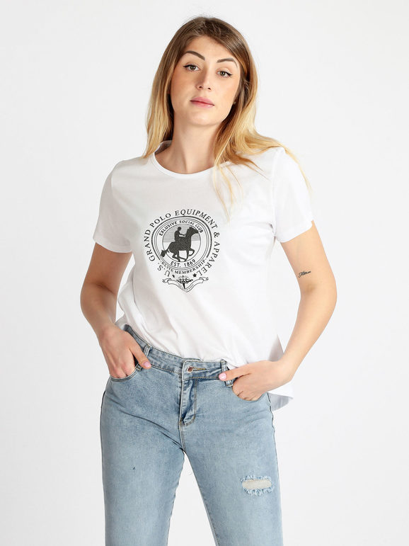 T-shirt manica corta donna con stampa