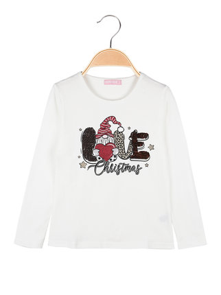 Mango Bambina Abbigliamento Top e t-shirt T-shirt T-shirt a maniche lunghe Maglietta pinguino dettaglio rilievo 