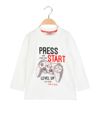 T-shirt manica lunga da bambino con stampa