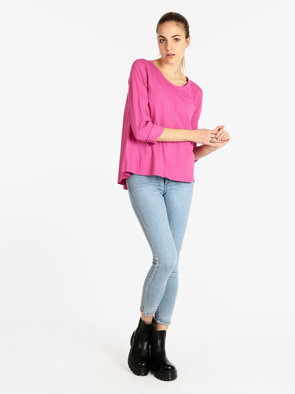 T-shirt manica lunga donna in cotone