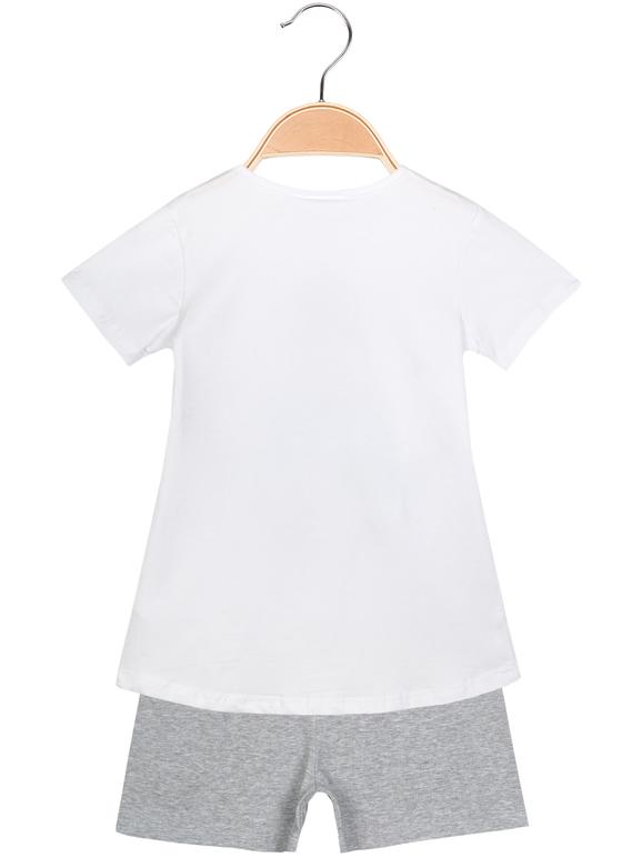 T-Shirt mit Zeichnungen + Shorts -2-teiliger Baumwollanzug