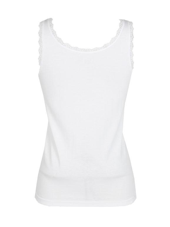 Tank top with wide shoulder lace