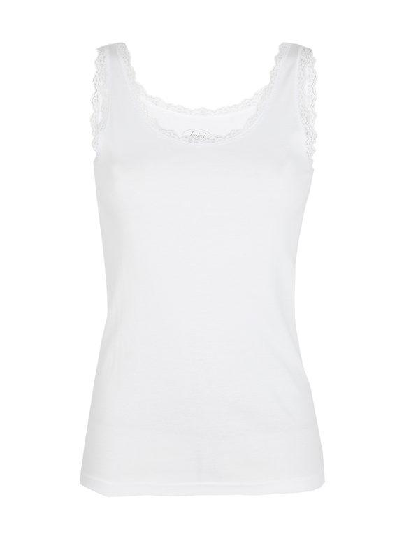 Tank top with wide shoulder lace