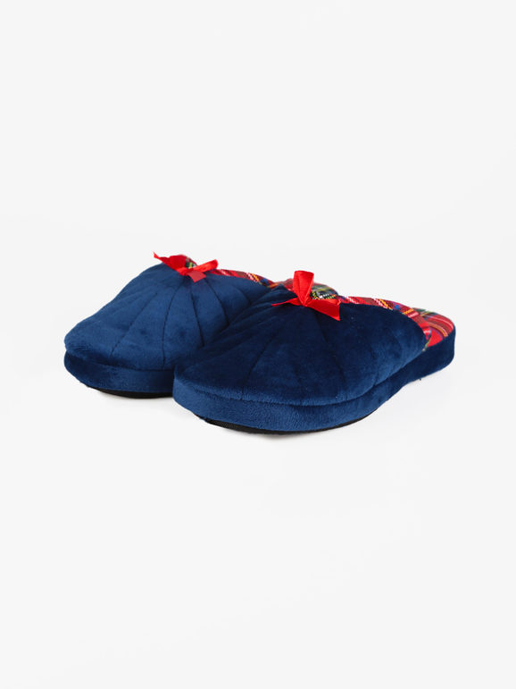 Tartan print women's slippers