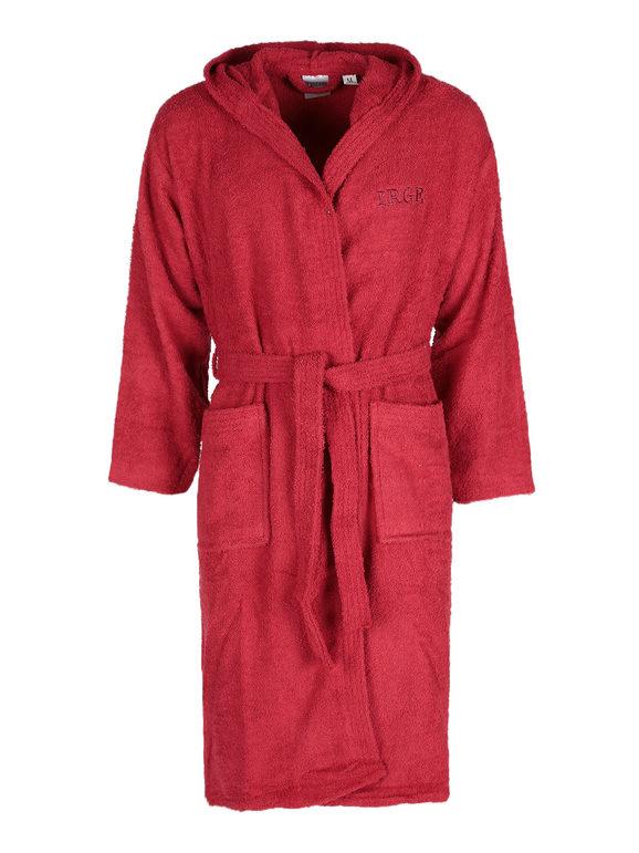 Terry bathrobe with hood