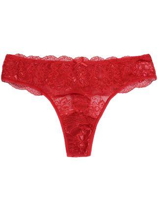 Thong in red lace