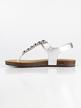 Thong sandals with studs  silver