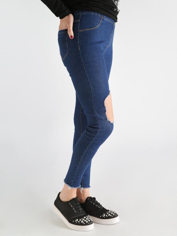 Torn jeggings with pockets