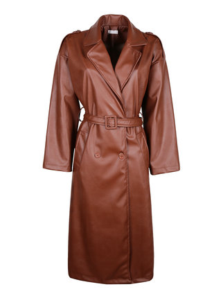 Trench lungo donna in ecopelle