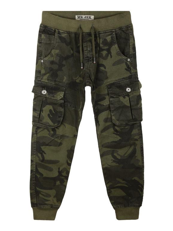 Trousers with military pockets for children