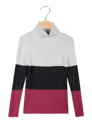 Turtleneck sweater for girls in lurex
