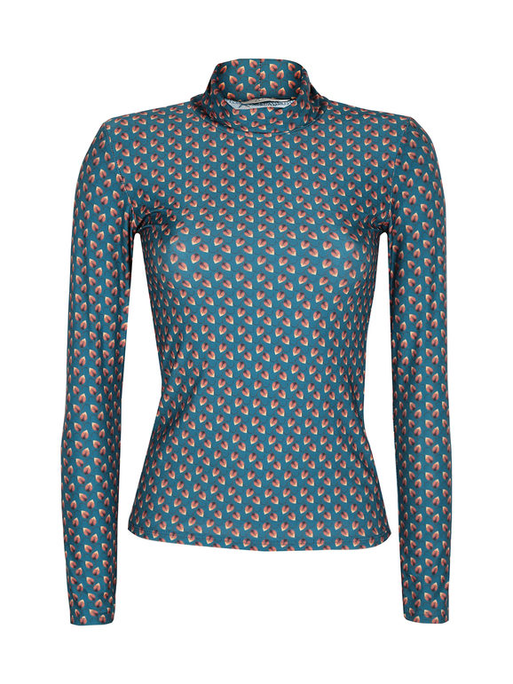 Turtleneck sweater with prints for women