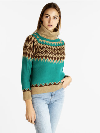 Turtleneck sweater with prints