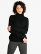 Turtleneck sweater with worked texture