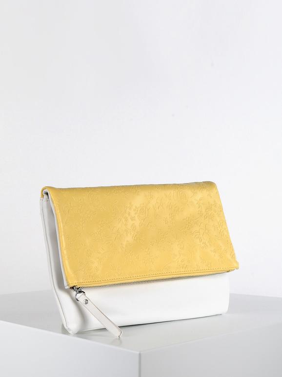 Two-tone eco-leather clutch bag