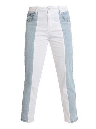Two-tone mom fit women's jeans