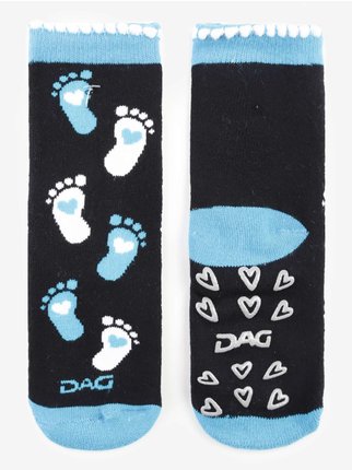 Two-tone non-slip baby socks in warm cotton