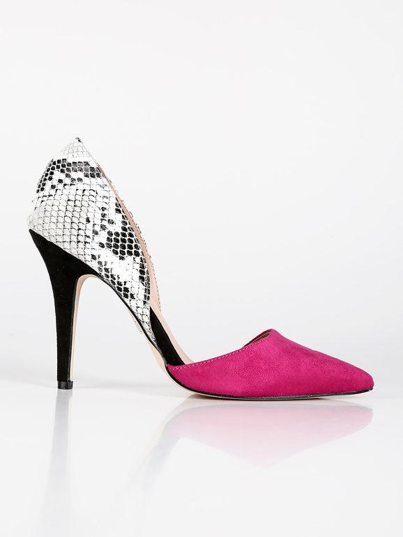 Two-tone open pumps with stiletto heel