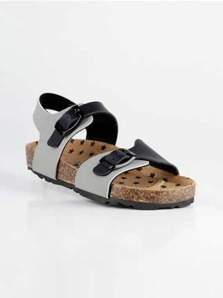 Two-tone sandals with straps