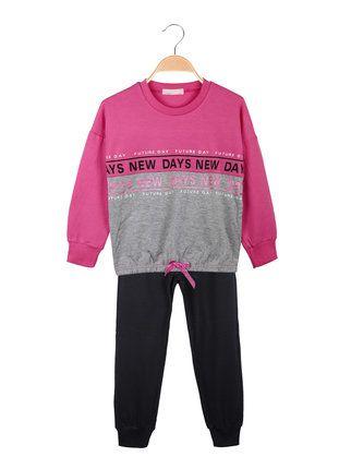 Two-tone two-piece girl's sports suit
