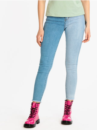 Two-tone women's skinny jeans