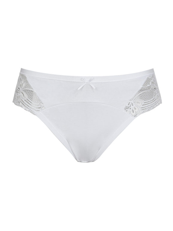 Two-way stretch cotton briefs with lace