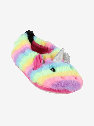 Unicorn closed slippers for girls