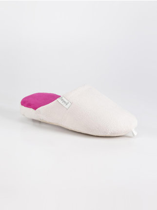 Velvet Fabric Slippers  Gray / Pink