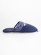 Velvet fabric texture print slippers  Blue