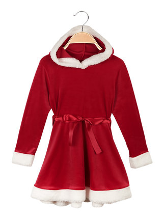 Velvet Santa Claus dress for girls