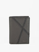 Vertical leather wallet for men