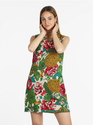 Vestido de mujer de algodón con estampado floral