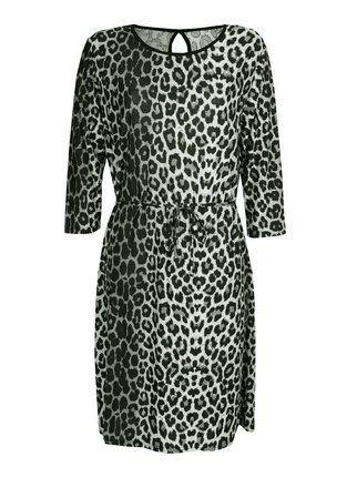 Vestido midi suave con estampado de leopardo