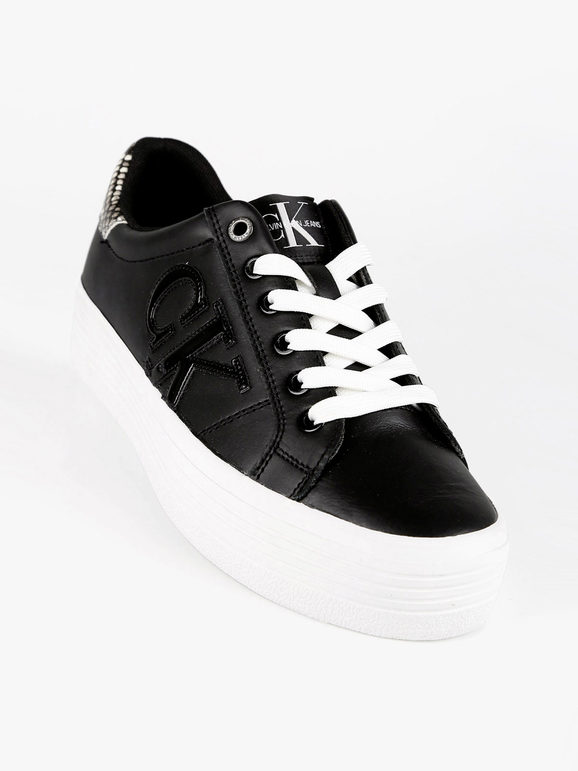 Vulcanized Flatform - Women's leather sneakers with platform