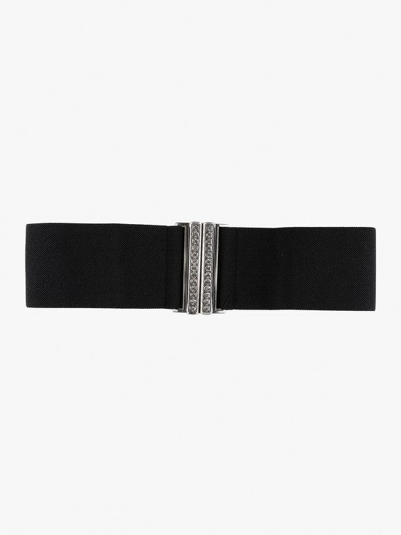 Waist belt with rhinestone buckle