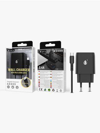 Wall charger with micro usb cable