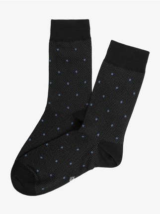 Warm cotton short socks for men with polka dots
