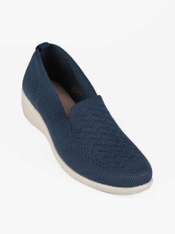 Wedge ballet flats in fabric