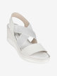 Wedge leather sandals for women