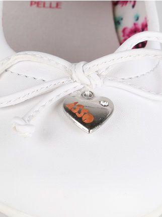 White ballet flats with bow
